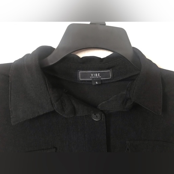 women's collared sports t shirt short sleeve black - Picture 4 of 8